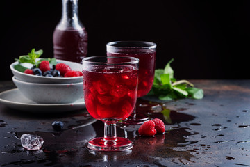 Glasses of a red berry juice