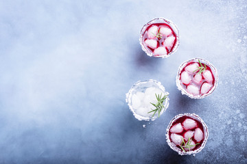 Red cocktail with ice