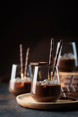Creamy sweet liqueur with chocolate