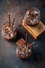 Creamy sweet liqueur with chocolate