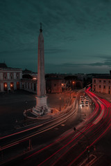 long exposure in rome during the night from balcony