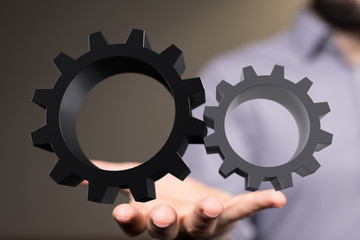 Gear With Success Concept digital.