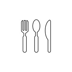 thin line icons for Knife, fork and spoon tools,vector illustrations