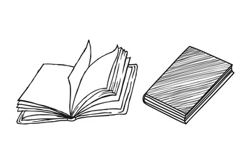 Hand drown book icon vector 