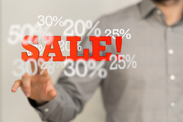 Discount and commission concept 3d