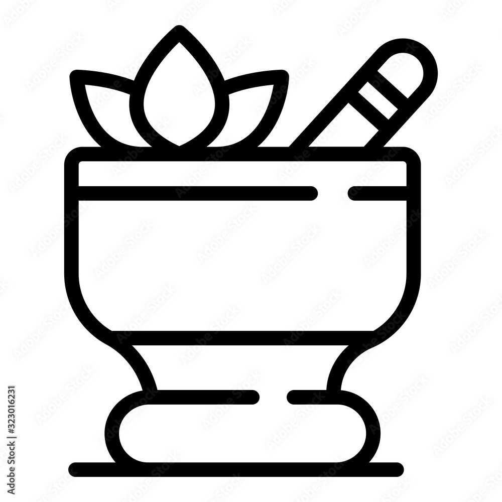 Poster herbal spa procedure icon. outline herbal spa procedure vector icon for web design isolated on white