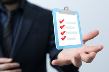 Digital checklist or todo-list displayed .