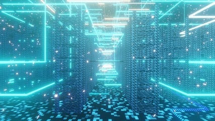 Fantasy abstract technology and engineering background with original organic motion