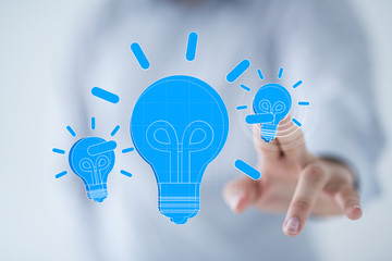 solution concept business idea lamp