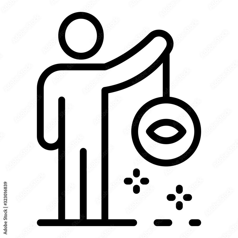 Aufkleber man hypnosis icon. outline man hypnosis vector icon for web design isolated on white background