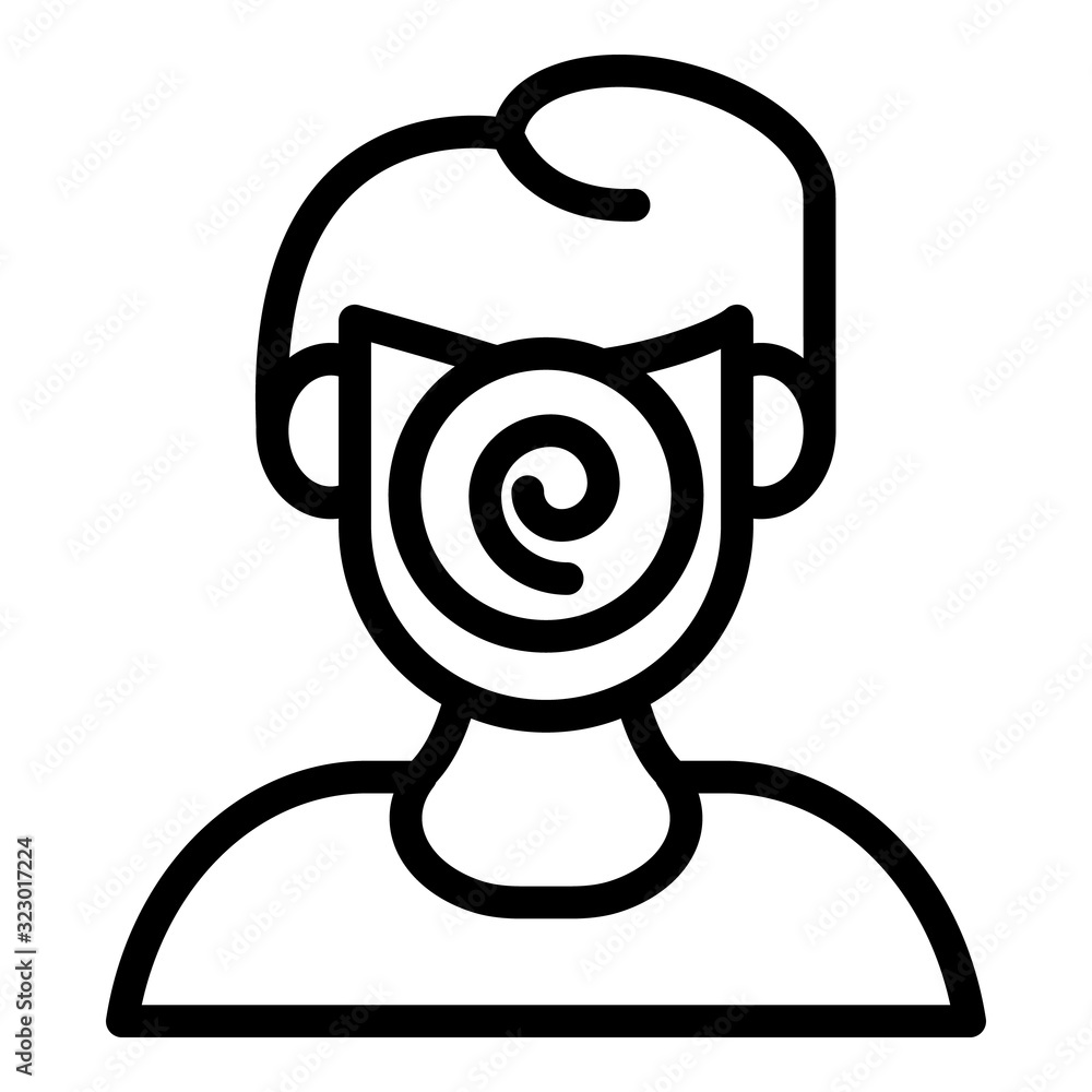 Aufkleber face hypnosis icon. outline face hypnosis vector icon for web design isolated on white background