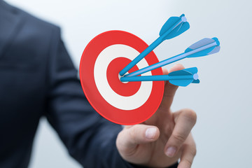 dart target arrow hitting on bullseye which is the ultimate goal that everyone wants.