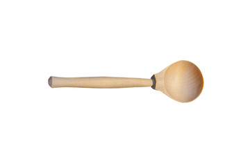 Wooden spoon.Isolated image on a white background.