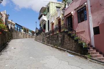 Fototapeta na wymiar Treppenmauern Calle Hostos in Santo Domingo