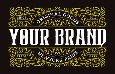 Victorian Ornamental Badges Classic Label Hipster Signage Design Element