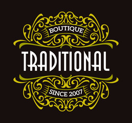 Victorian Ornamental Badges Classic Label Hipster Signage Design Element
