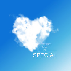 Fototapeta premium Realistic cloud heart. Vector 