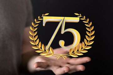 75 Anniversary 3d numbers. template for Celebrating 75 anniversary event party.