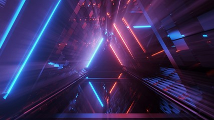 Laser show of glowing lines of neon lights © Tunnelmotions/Wirestock