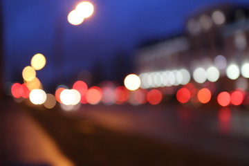 Fototapeta premium blurry lights in the dark in the evening