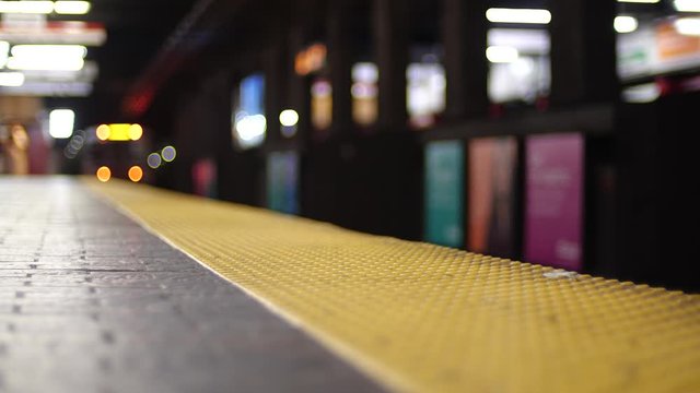 Red Line Train Coming Into Harvard Station, Boston