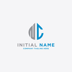 logo design inspiration for companies from the initial letters of the NC logo icon. -Vector