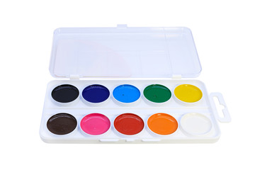 Watercolor paint with dried bubbles isolated on a white background