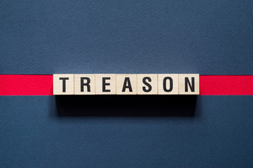 Text Treason concept on cubes