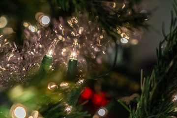 christmas tree with decorations and lights