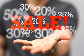 Discount and commission concept 3d