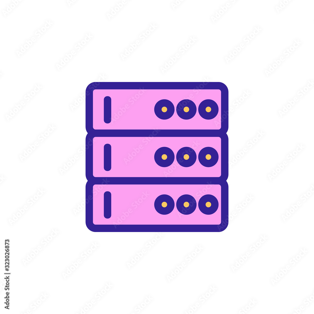 Poster the database is an icon vector. thin line sign. isolated contour symbol illustration