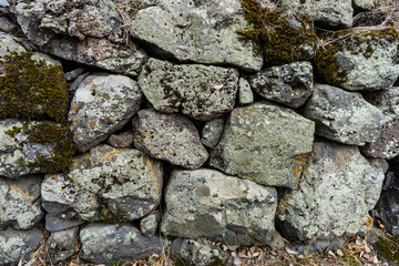 Natural background with stone and moss