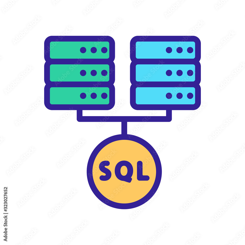 Poster the database is an icon vector. thin line sign. isolated contour symbol illustration