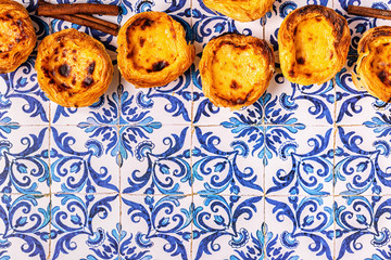 Egg tart, traditional Portuguese dessert, pastel de nata.