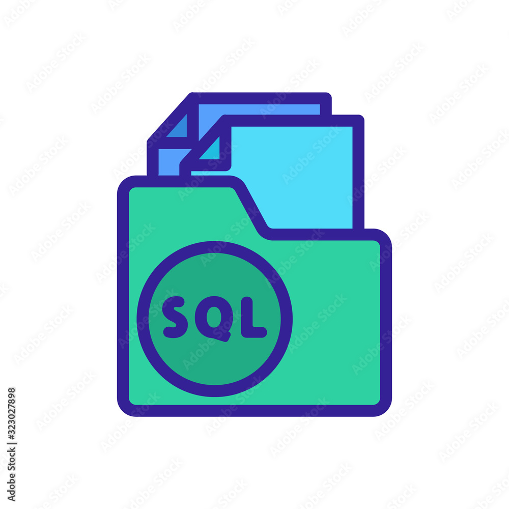 Poster the database is an icon vector. thin line sign. isolated contour symbol illustration