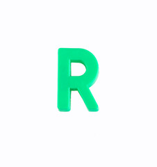 Letter R of the alphabet - Piece in green plastic