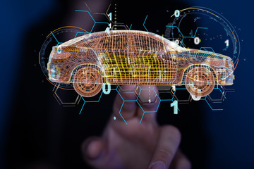 digital car technology smart in virtuel room