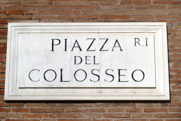 Fototapeta premium nomi delle strade e piazze di roma,italia