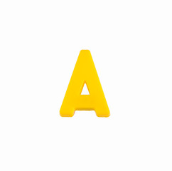 Letter A of the alphabet - Piece in yellow plastic