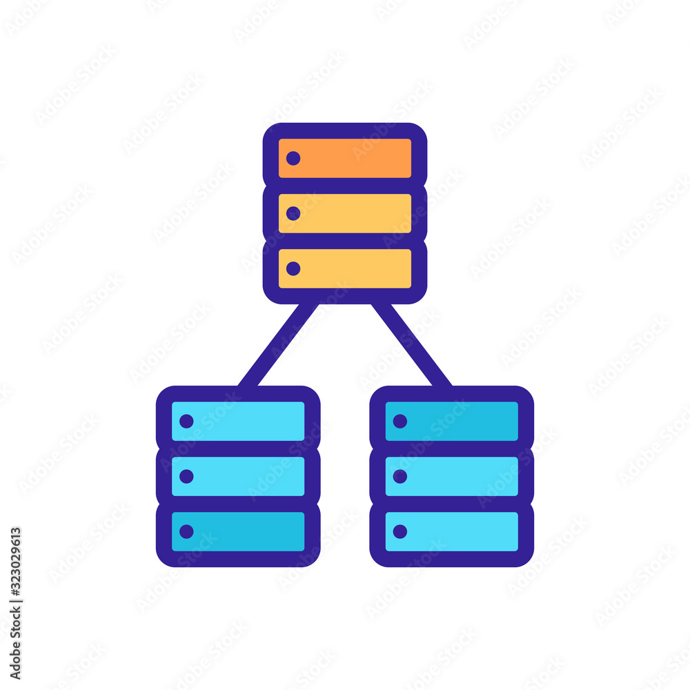 Aufkleber the database is an icon vector. thin line sign. isolated contour symbol illustration