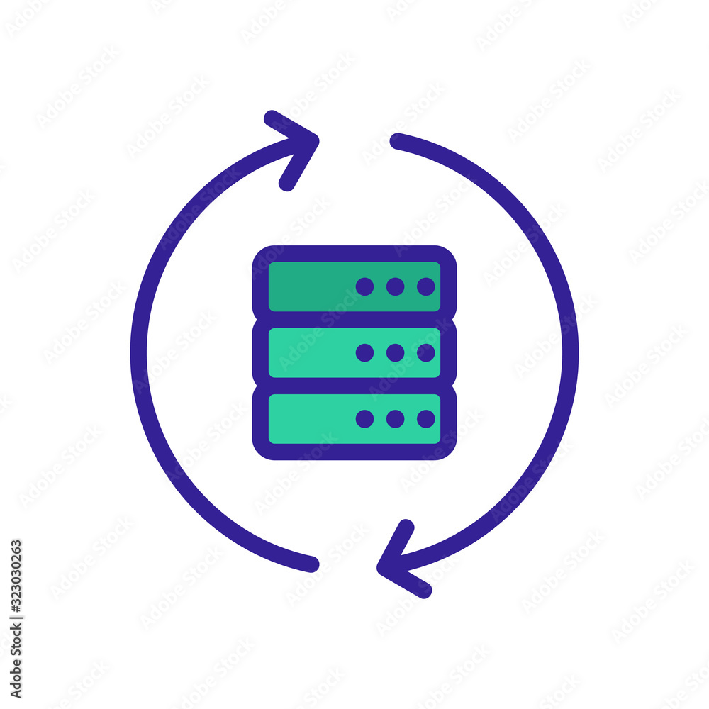 Poster the database is an icon vector. thin line sign. isolated contour symbol illustration