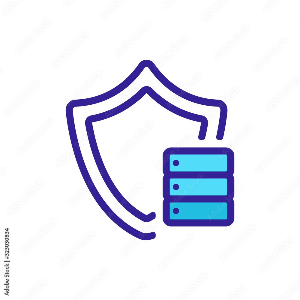 Aufkleber the database is an icon vector. thin line sign. isolated contour symbol illustration