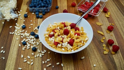 Gesundes Himbeer Müsli