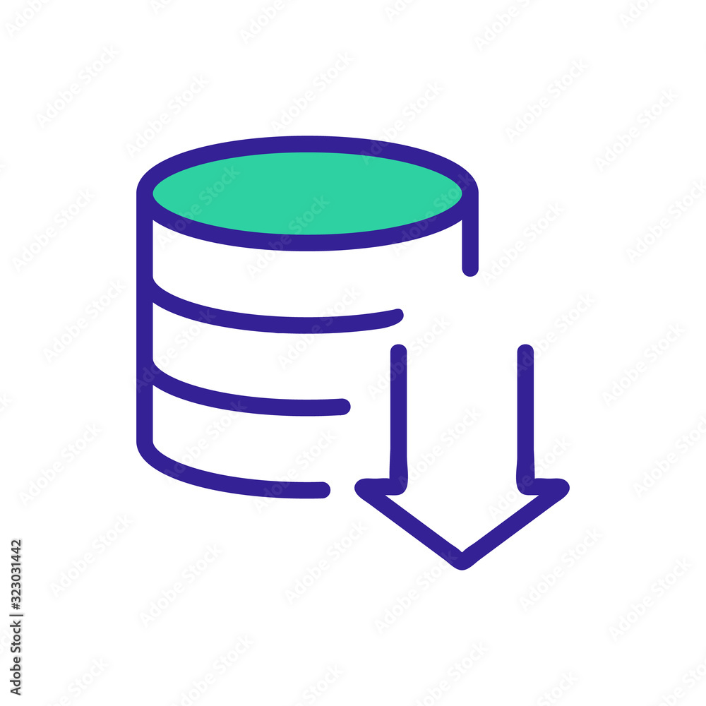 Poster the database is an icon vector. thin line sign. isolated contour symbol illustration