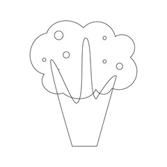 Thin linear vector broccoli icon. The contour of the vegetable garden on a white background. Simple sign vegetarian food. Design for menu, label, logo.