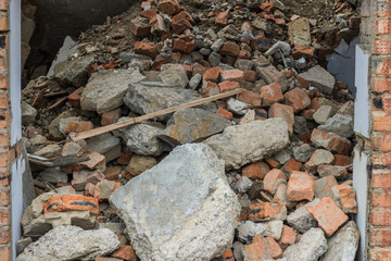 House ruins, destroyed buildings, war
