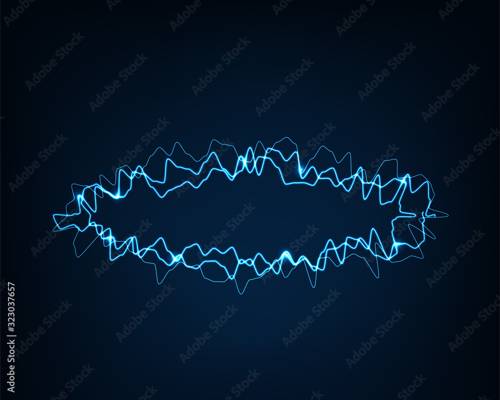 Poster abstract background round vector electric light. spark flash effect. bright curved line. neon glowin