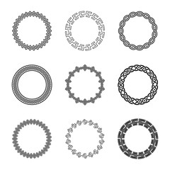 Classic Celtic Ornament Frame Vintage Border Art Decorative element vector ornament Pattern in Black and White and seamless pattern