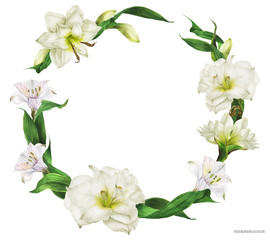 Obraz na płótnie Canvas Bridal round shape wreath with white flowers