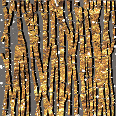 Seamless pattern with bamboo. Stylish background. Leaves and branches. Drawing by hand.